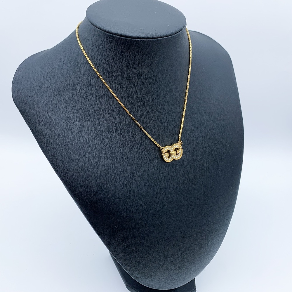 Vintage Givenchy Double G Gold-Plated Pendant Necklace